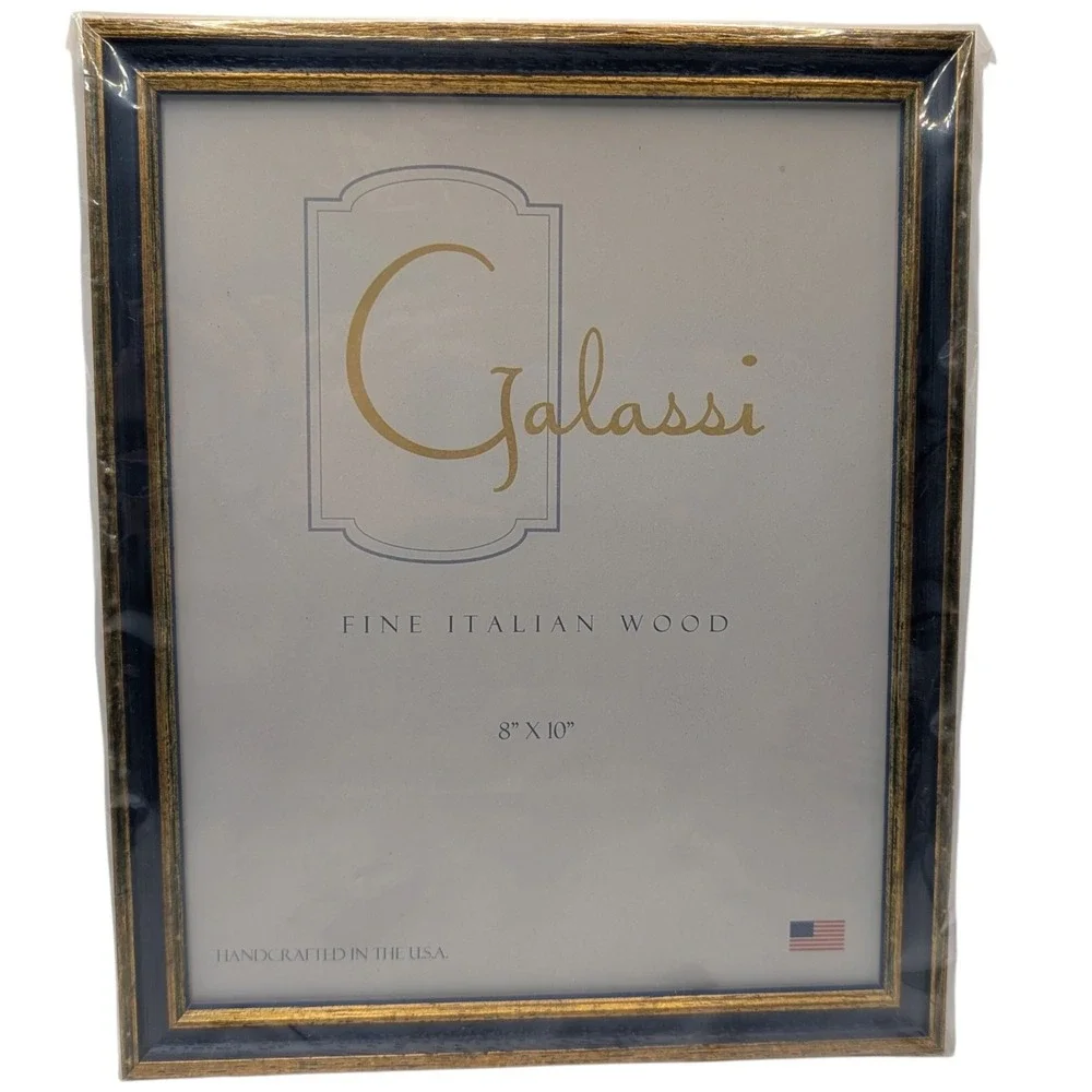 New F G Galassi Handcrafted Frame 8x10 Fine Italian Wood Primary Blue Made USA